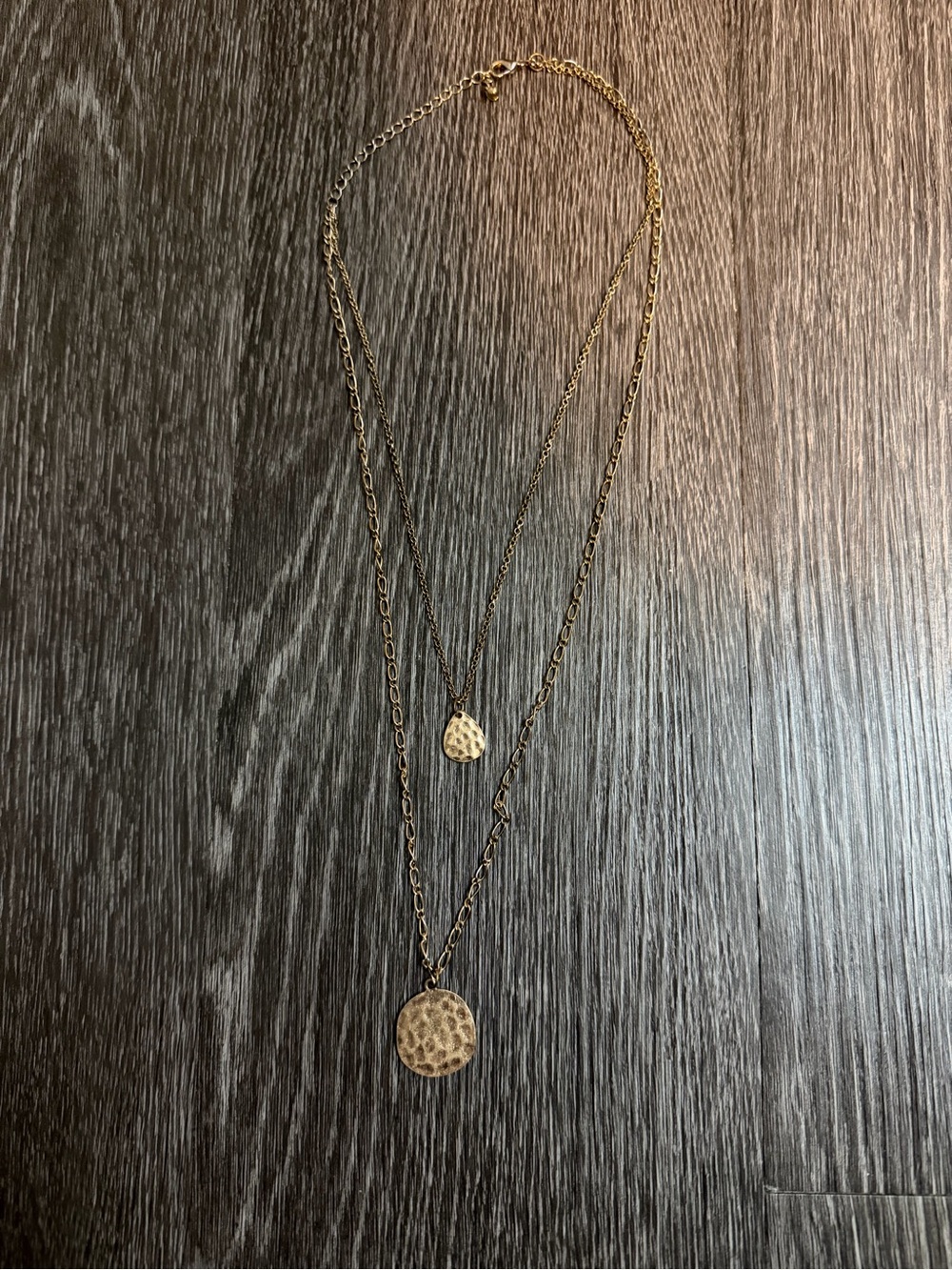 Hammered Gold Circle Pendant - Women Jewelry